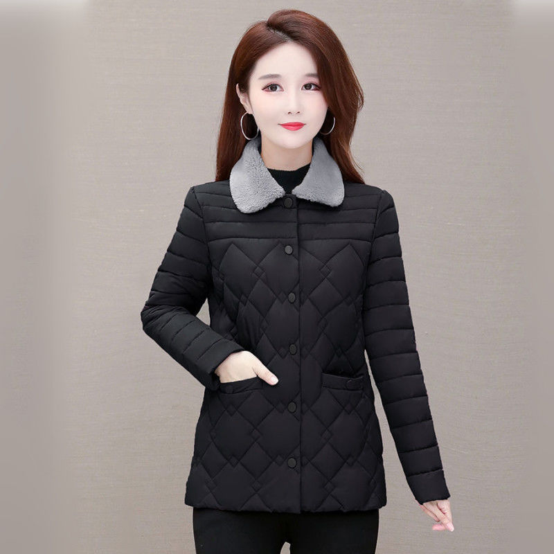 波司豋2022秋冬新款轻薄羽绒服服女装短款棉衣大码翻领宽松女士妈