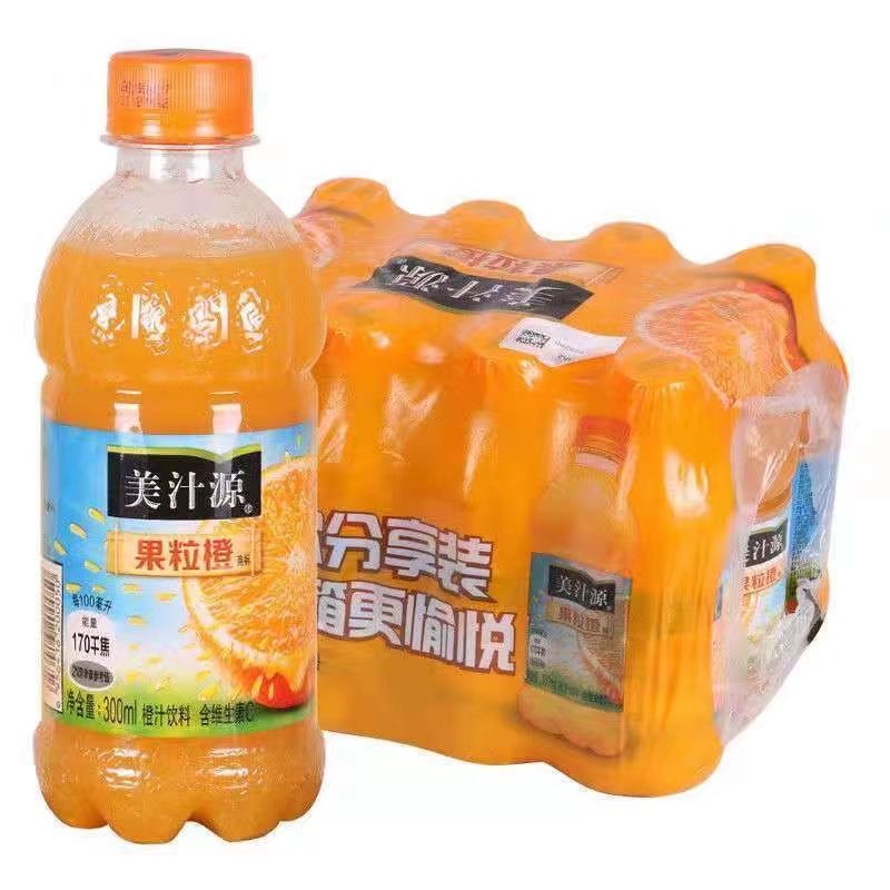 【9瓶包邮】美汁源果粒橙300ML果味饮料可口可乐出品