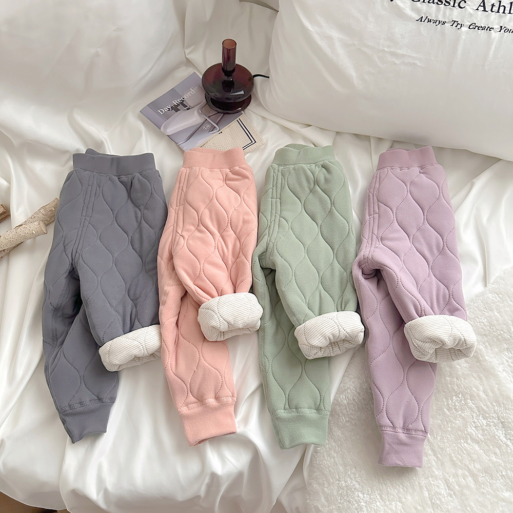 【艾米专属】【顾奈】蚕丝羊毛棉裤校服神器儿童保暖裤子三层夹棉