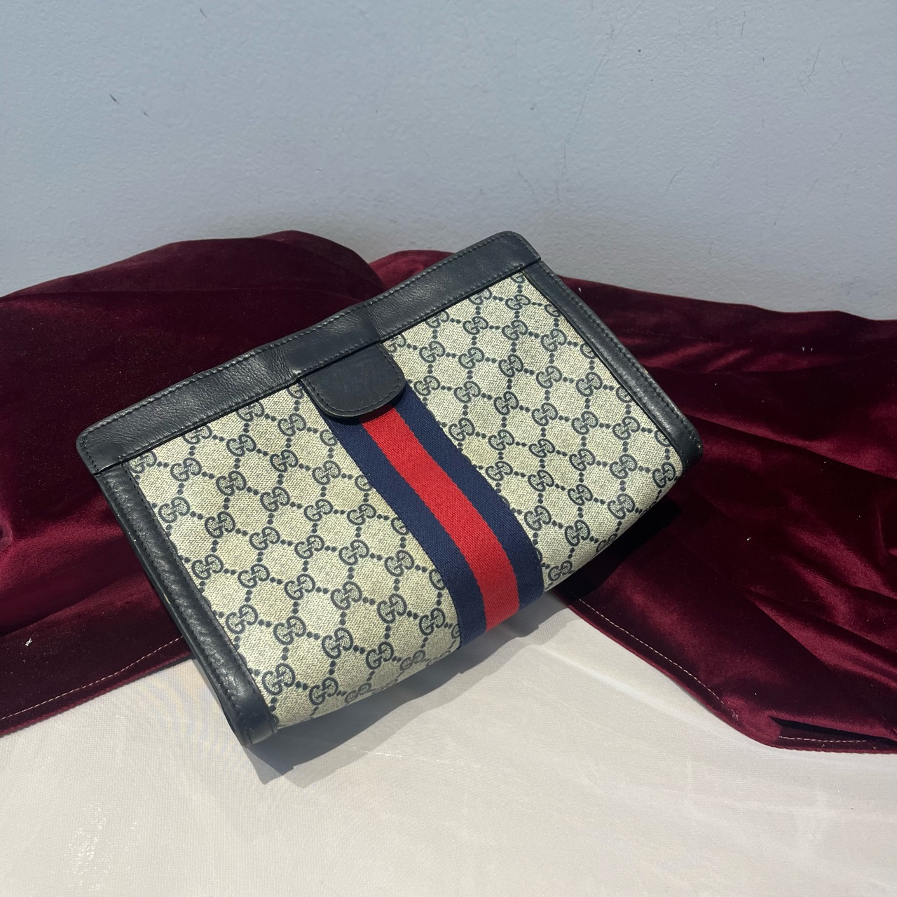 95新 GUCCI/古驰 聪聪/gucci老花夹子包