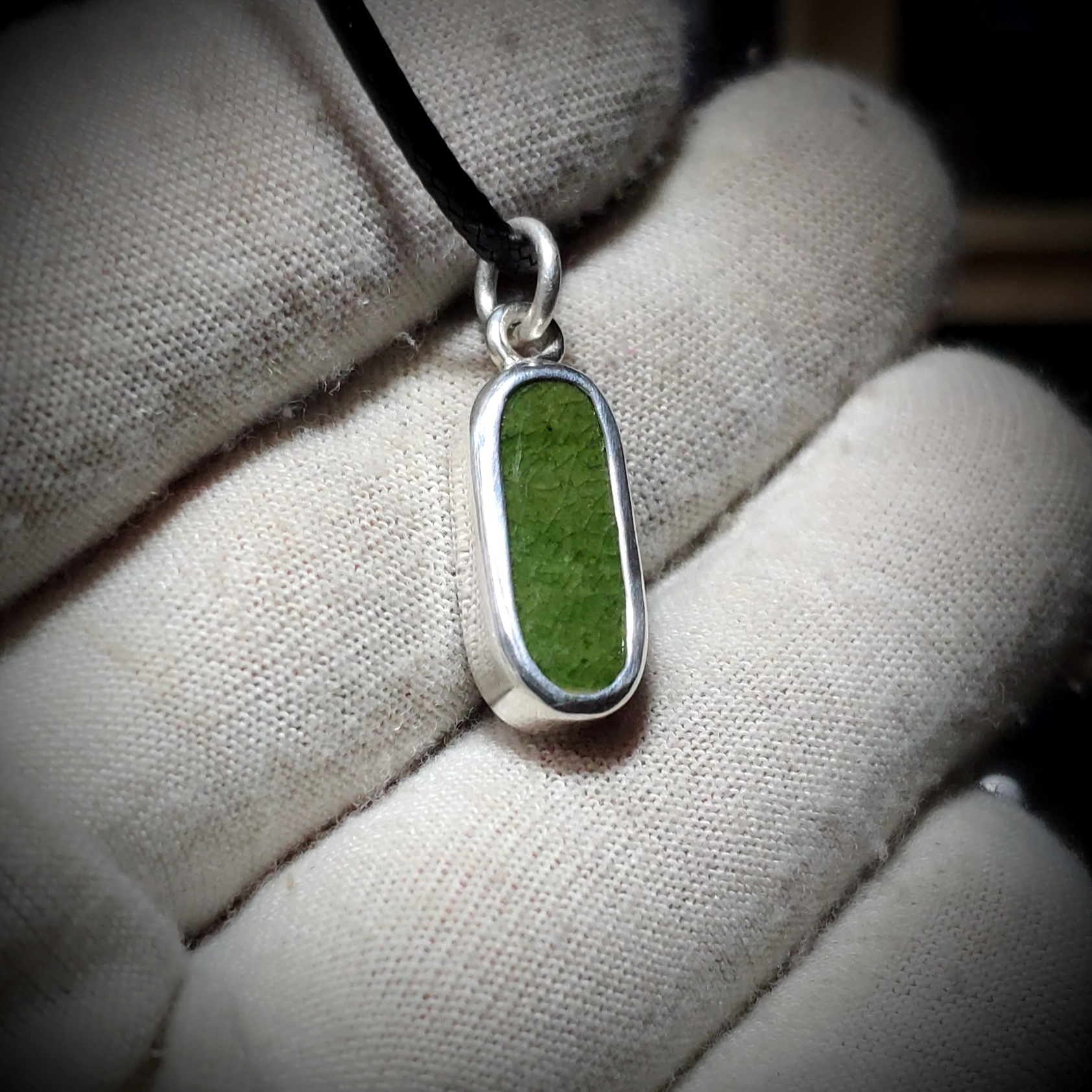 吊坠足银陶瓷 绿釉古瓷手工吊坠