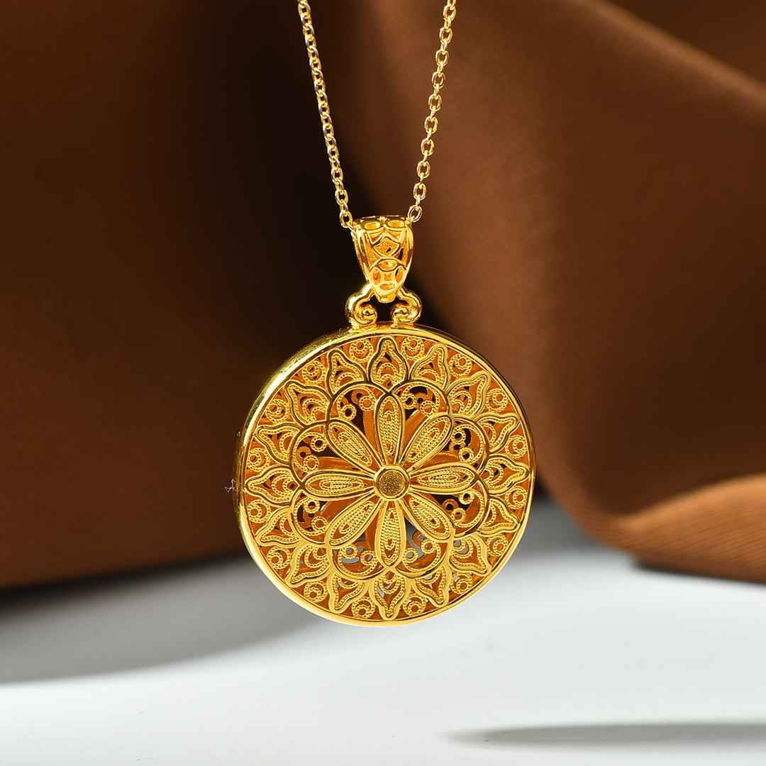 坠链均足银 【蜜夫人】足银吊坠 镂空花丝吊坠不含链子