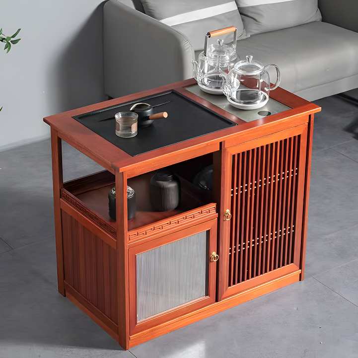 实木可移动茶水柜简约中式茶几客厅家用烧水茶台新中式阳台泡茶桌