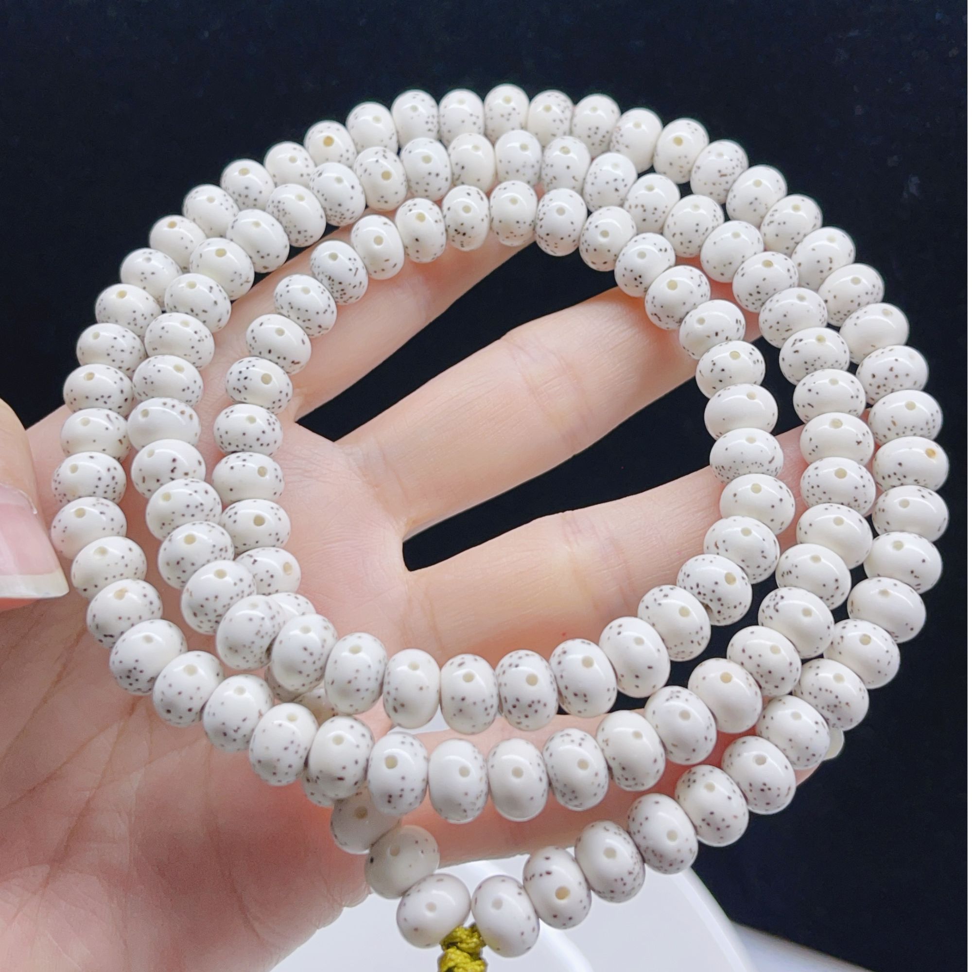 海南星月菩提手串108颗正月高密顺白毕业级高抛苹果珠