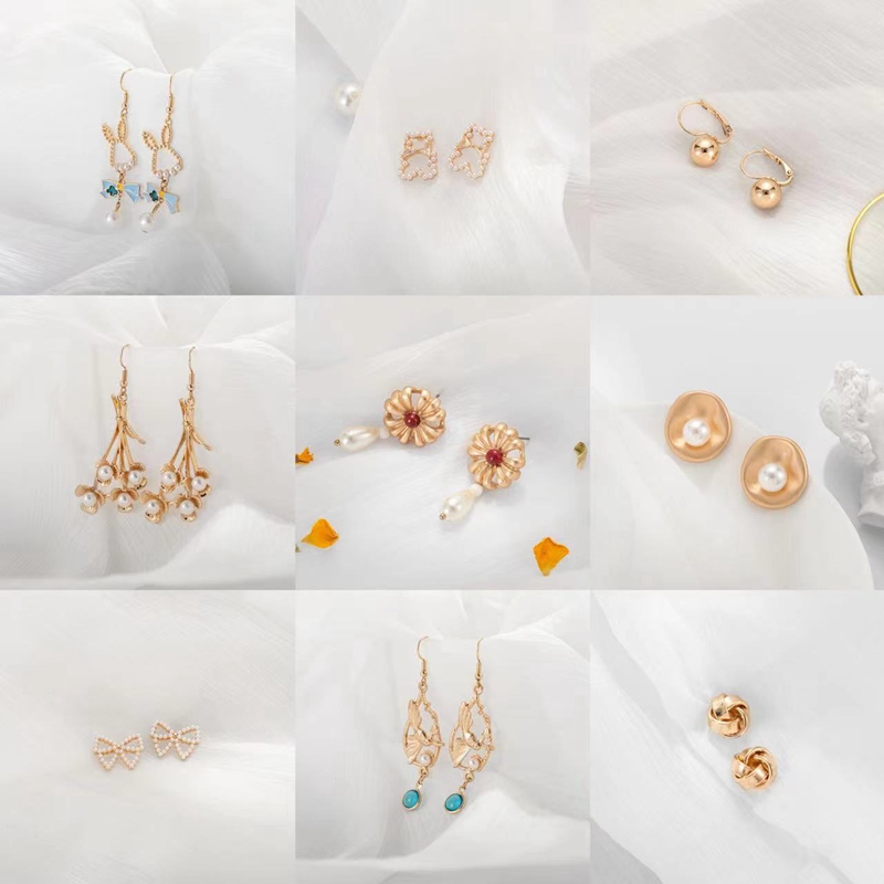 铜合金耳饰 气质百搭时尚简约耳钉耳环女生甜美可爱耳饰时髦饰品