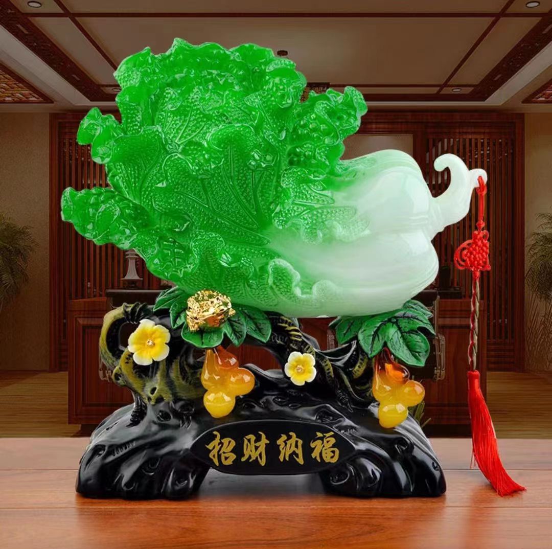 白菜玉白菜摆件百财如意摆件白菜家居玄关装饰品乔迁送礼高档礼品