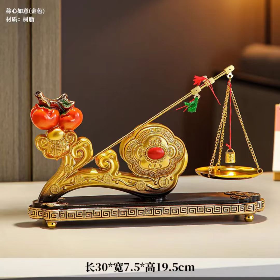 称心如意客厅创意招财摆件新中式电视柜酒柜桌面开业装饰乔迁之喜