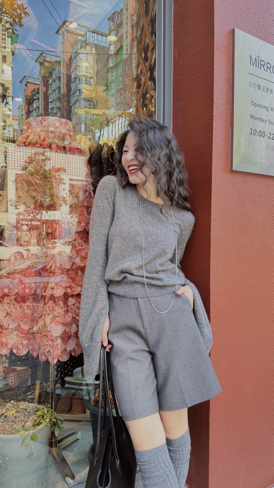 MIRROR （涛姐专属）灰色极简主义中裤