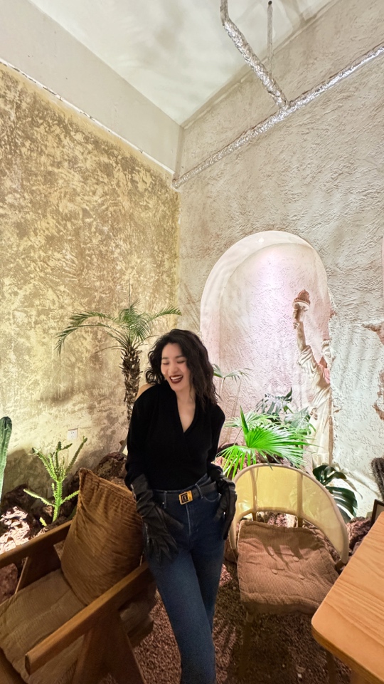 MIRROR 【涛姐精选】蓝色复古摩登九分小喇叭牛仔裤