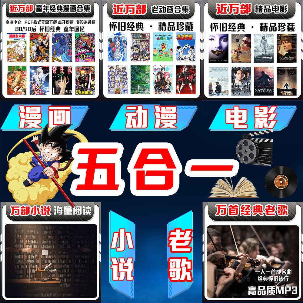 万部怀旧童年经典老漫画 + 万部动画动漫