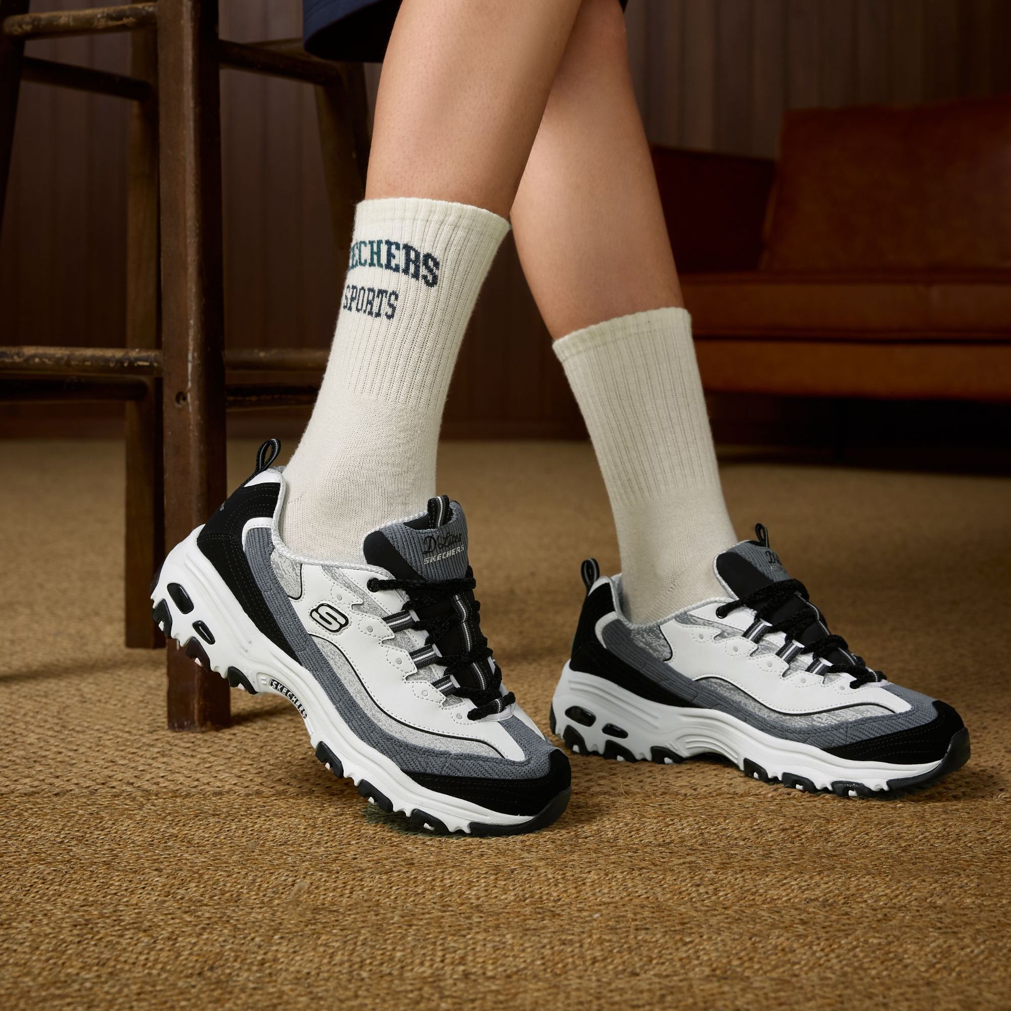 斯凯奇灯芯绒奶茶熊老爹鞋894282/896276/150242 DB