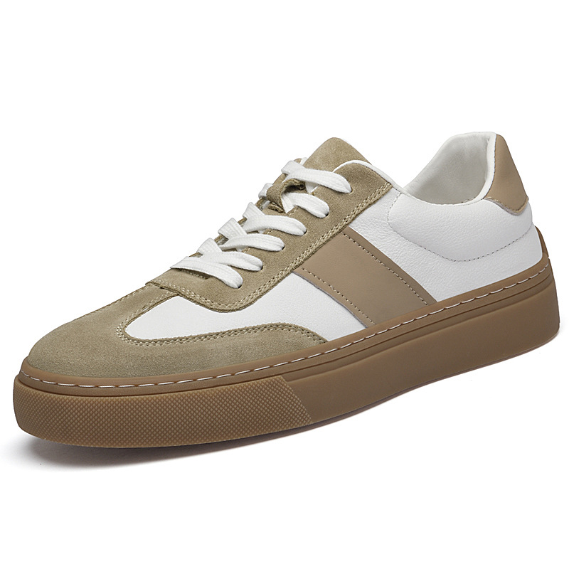 欧美风百搭舒适板鞋轻奢车缝线潮搭青年厚底增高德训鞋小白鞋