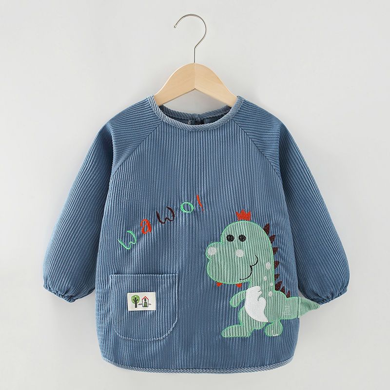 新品巴拉巴拉儿童罩衣宝宝吃饭围兜围裙秋冬防水防脏男女外穿小孩