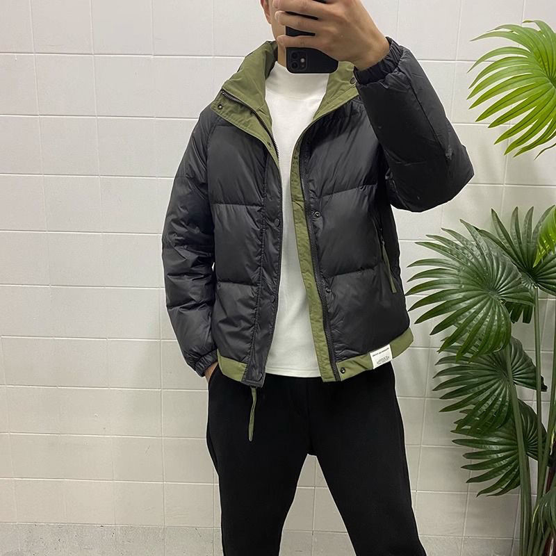 雪中飞羽绒服男2023冬季新款休闲撞色拼接宽松潮流轻薄保暖青少年
