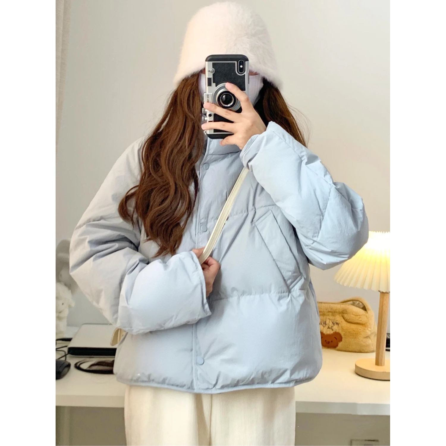 雪中飞2023美拉德羽绒服女短款面包服小个子宽松保暖加厚立领爆款