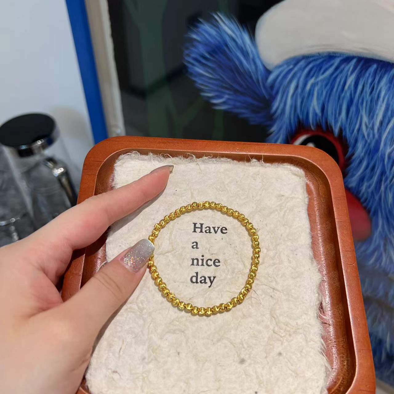 铜合金手链 铜合金金色猫眼小号手链