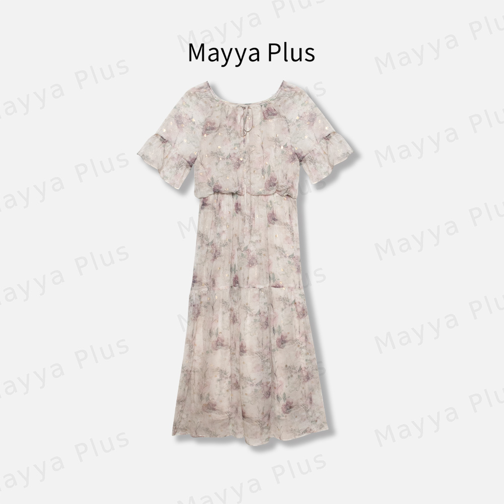【曼谷恋曲】Mayya Plus麦芽定制轻奢气质显瘦款梭织连衣裙32426628
