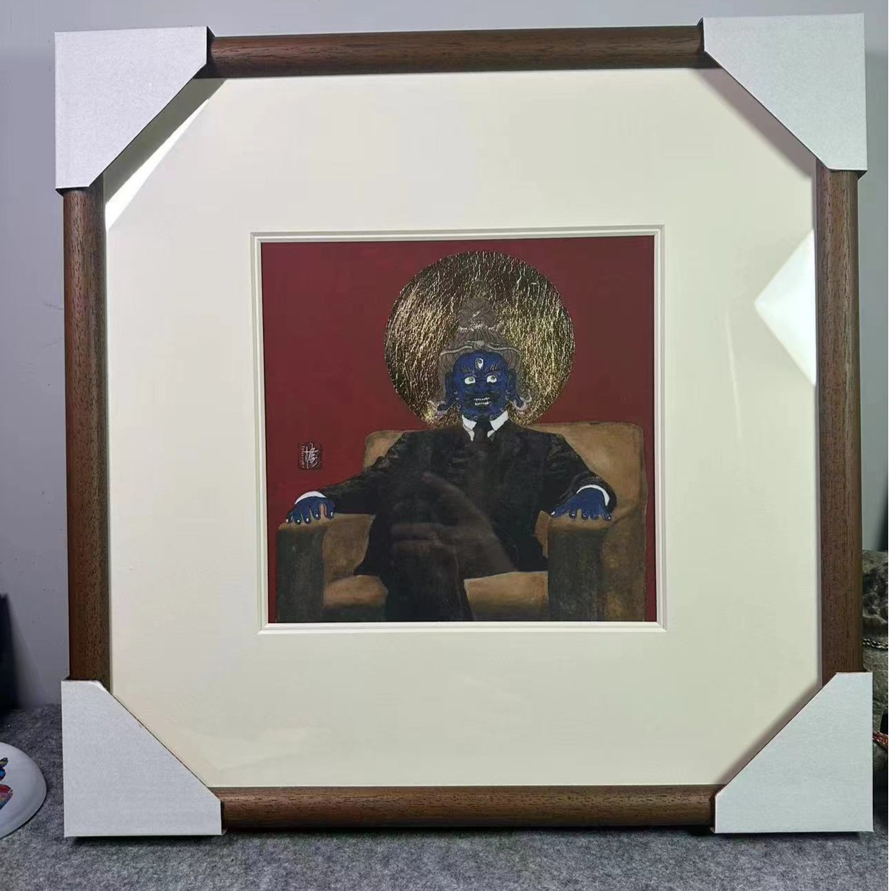 限量·版画 含装裱《黑财神-贴金款》十一楼原创作品