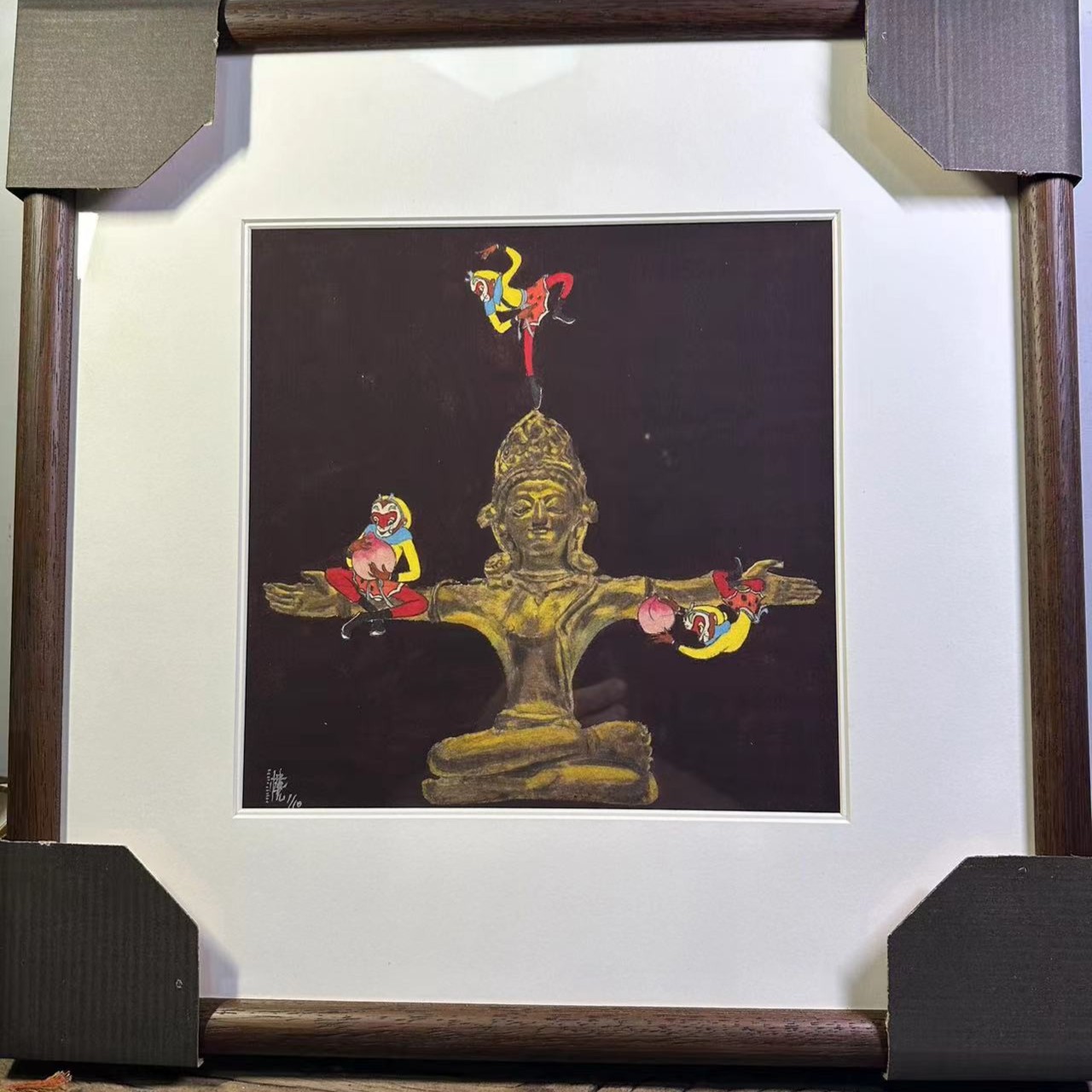 限量10版/版画含装裱《不动念》十一楼原创作品