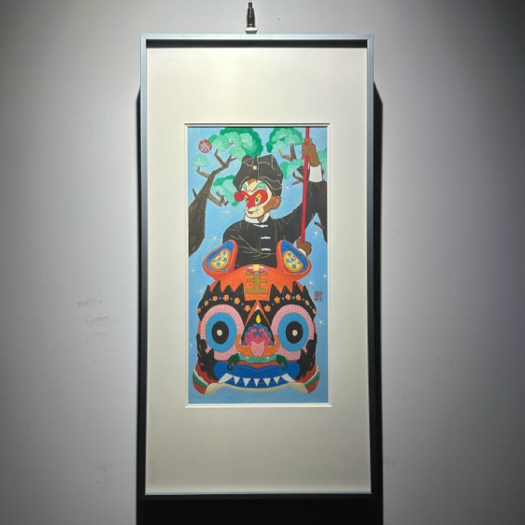 限量/版画含装裱《武二爷打虎》十一楼原创作品