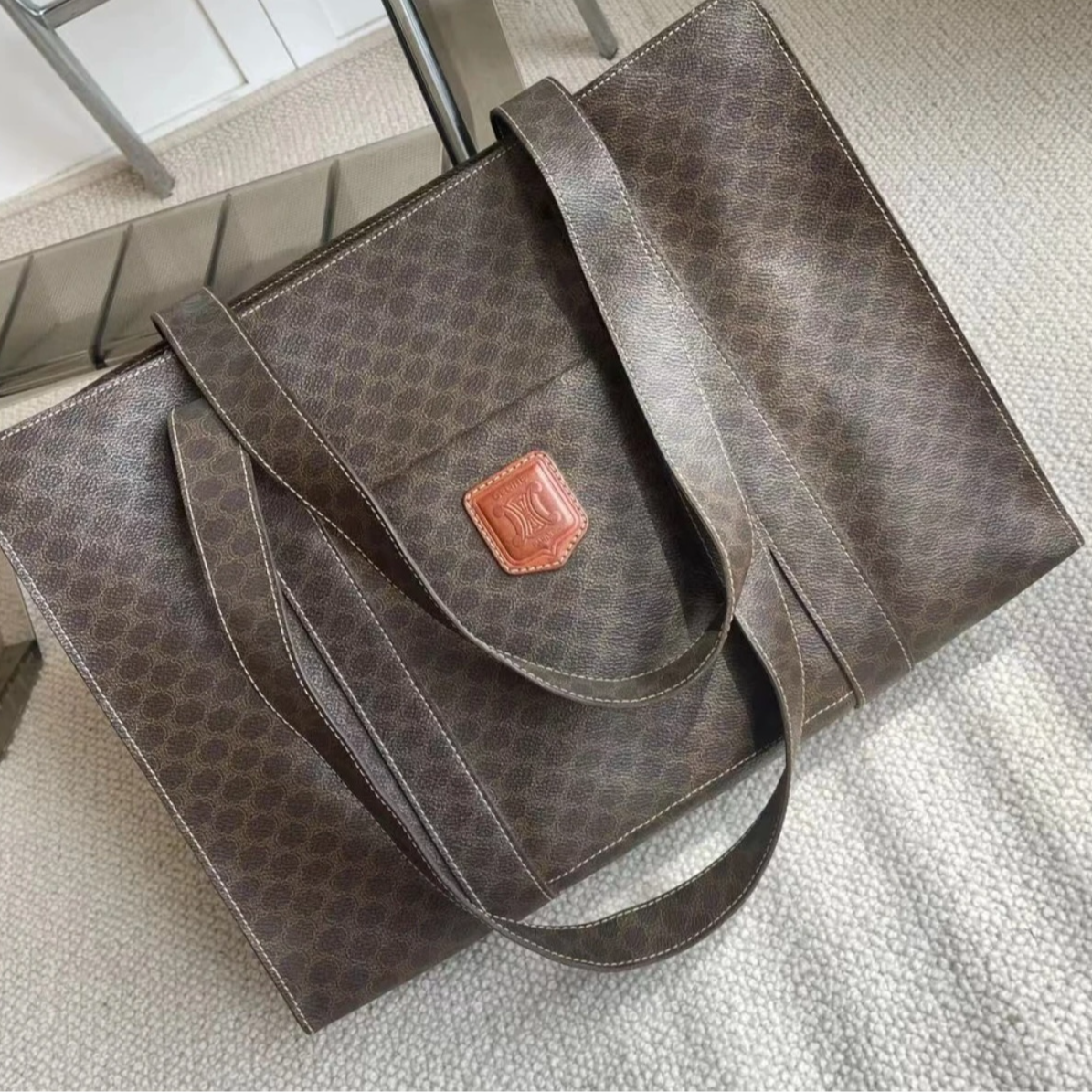 95新 Celine/思琳 坚诚中古/老花托特包/2880