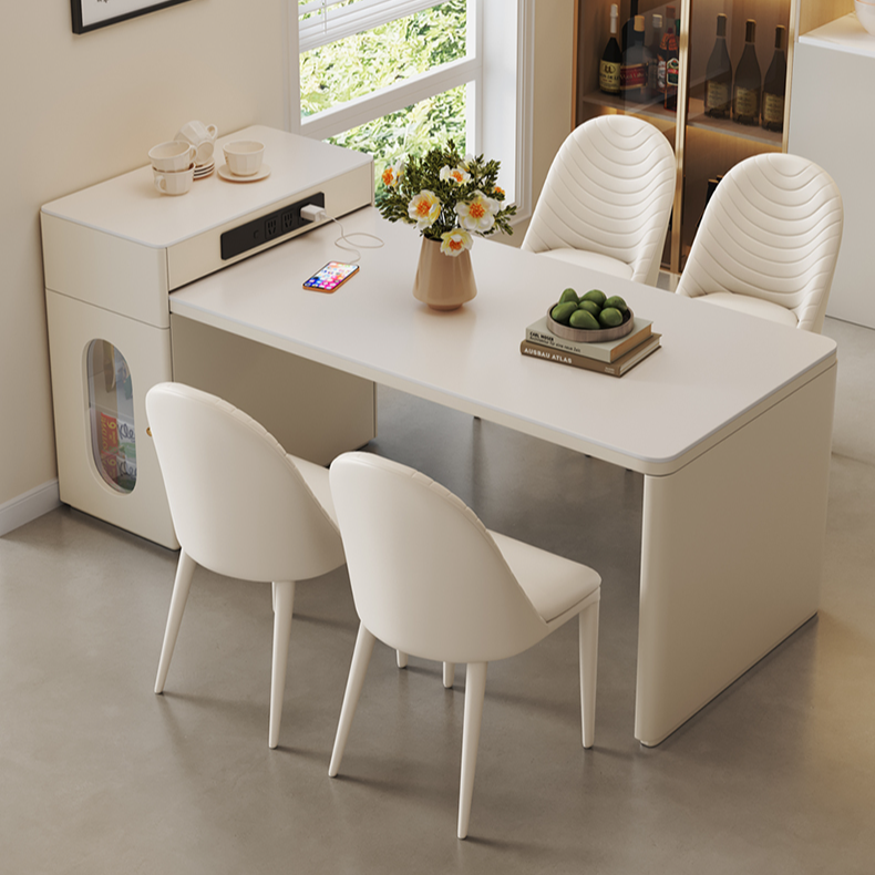 多功能岩板岛台餐桌一体可伸缩饭桌简约家用长方形伸缩岛台饭桌子