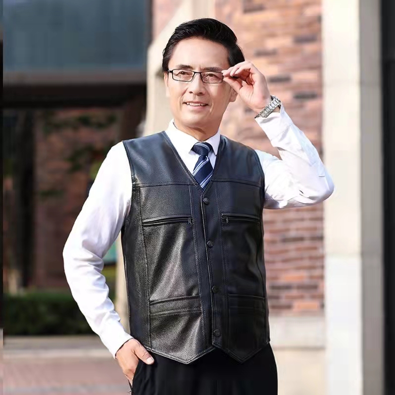 男女同款优质加绒中老年休闲马甲--098