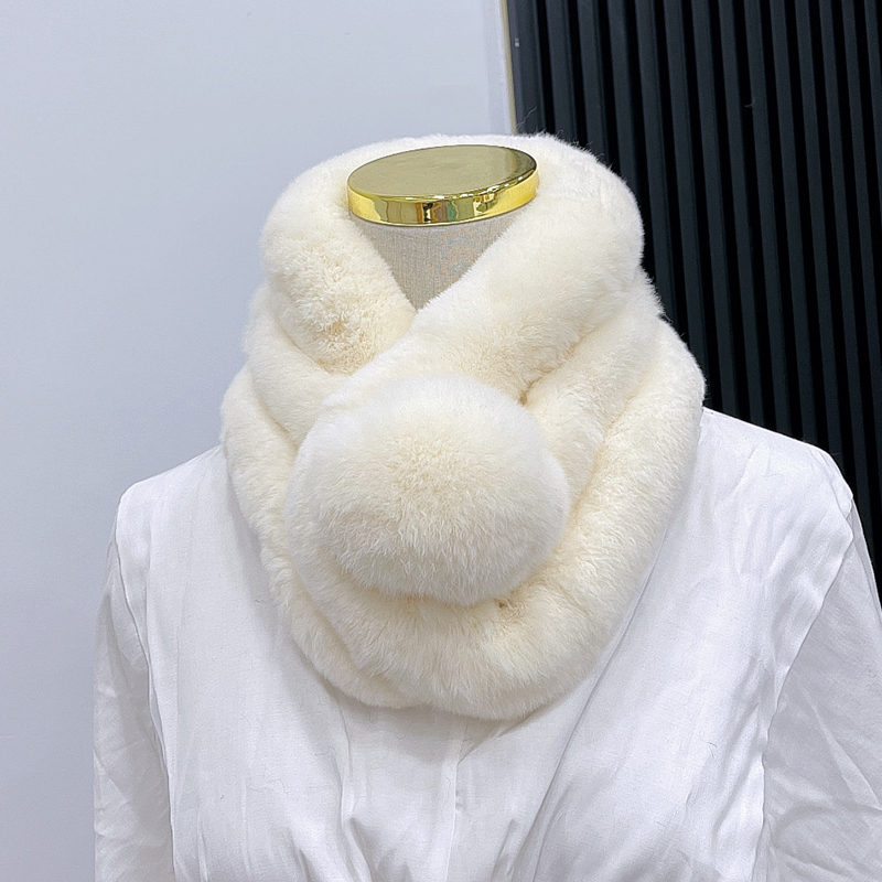 蕉下森林品质款真獭兔毛围巾女冬季韩版百搭加厚保暖可爱毛绒皮草