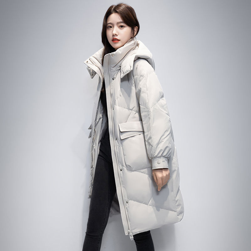 波司豋2023新款韩版棉衣女中长款宽松上档次加厚羽绒服服连帽冬季