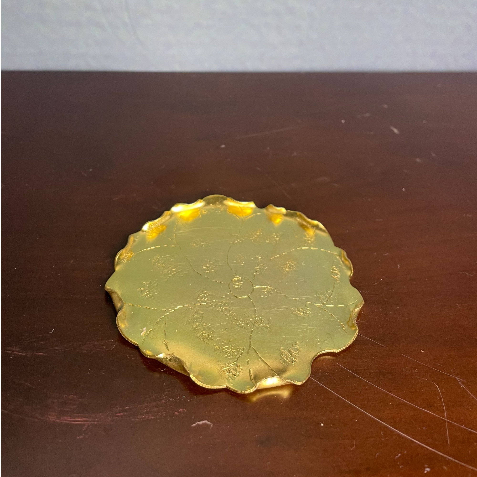 杯垫铜壶垫黄铜全铜复古雕刻轻奢手工花形