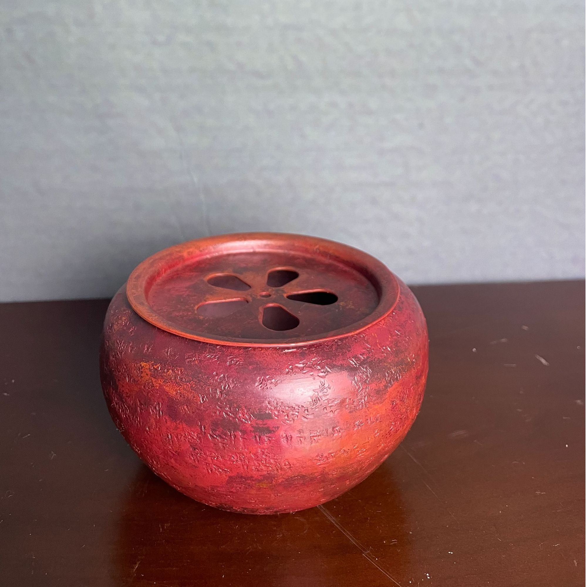 茶海废水桶茶废水紫铜手工雕刻锤纹小号小容量做旧火烧复古宫廷