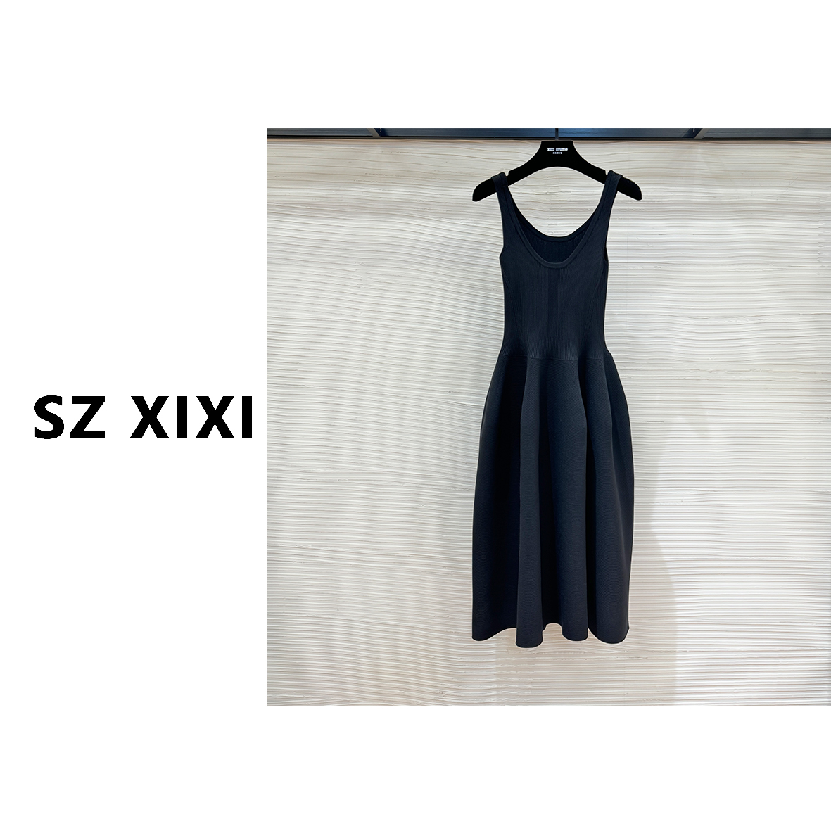 JIAYE CHAN长款U领优雅绽放轻纱细针显瘦收腰连衣裙