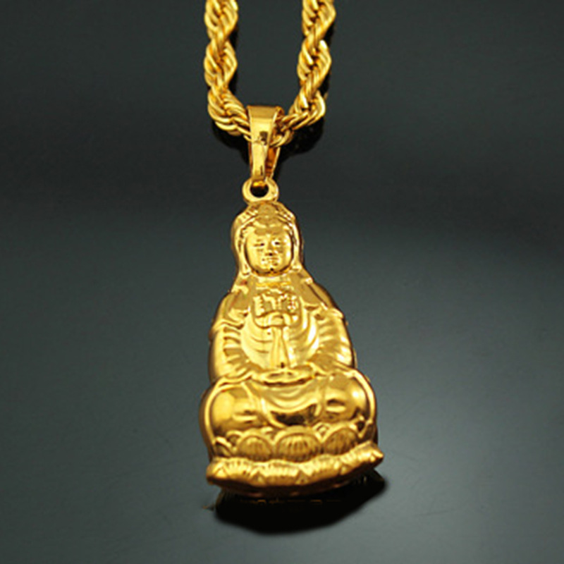  2025新款越南立体观音吊坠项链时尚大气百搭款项链