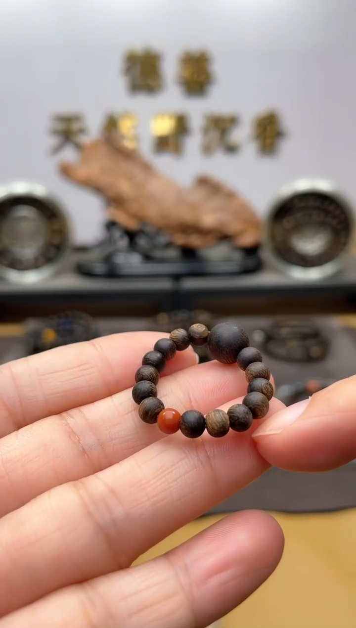 【闪购商品】沉香手串C芽庄玉化白棋戒指-MY