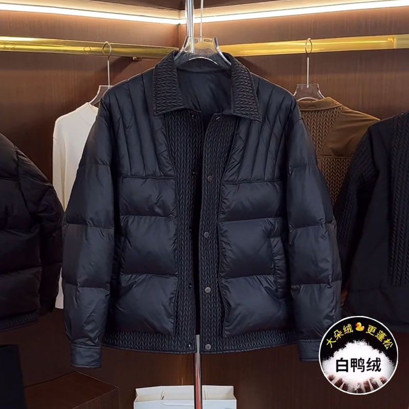 波登司羽绒服白鸭绒新款爆款高档白鸭绒羽绒男款士季休闲麦穗拼接