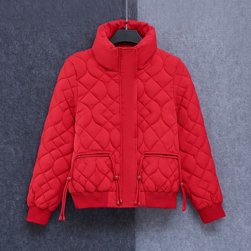 波登司羽绒服白鸭绒新款爆款菱形格时尚气短款羽绒女士女款韩版立