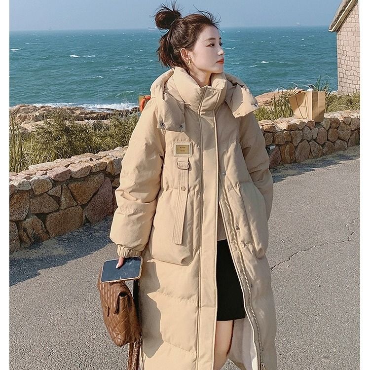 波登司羽绒服白鸭绒新款爆款羽绒女士女款长款过膝韩版加厚面包季