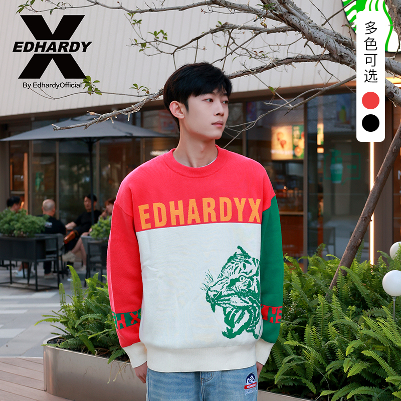 【如意松】EDHARDY X潮牌针织毛衣潮流情侣休闲时尚春夏X1OCU973