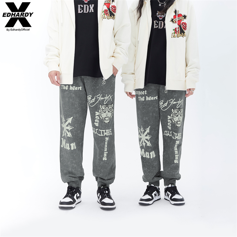 EDHARDY X虎头束脚卫裤高级感男装痞帅edx潮牌春夏X1A3VO20176