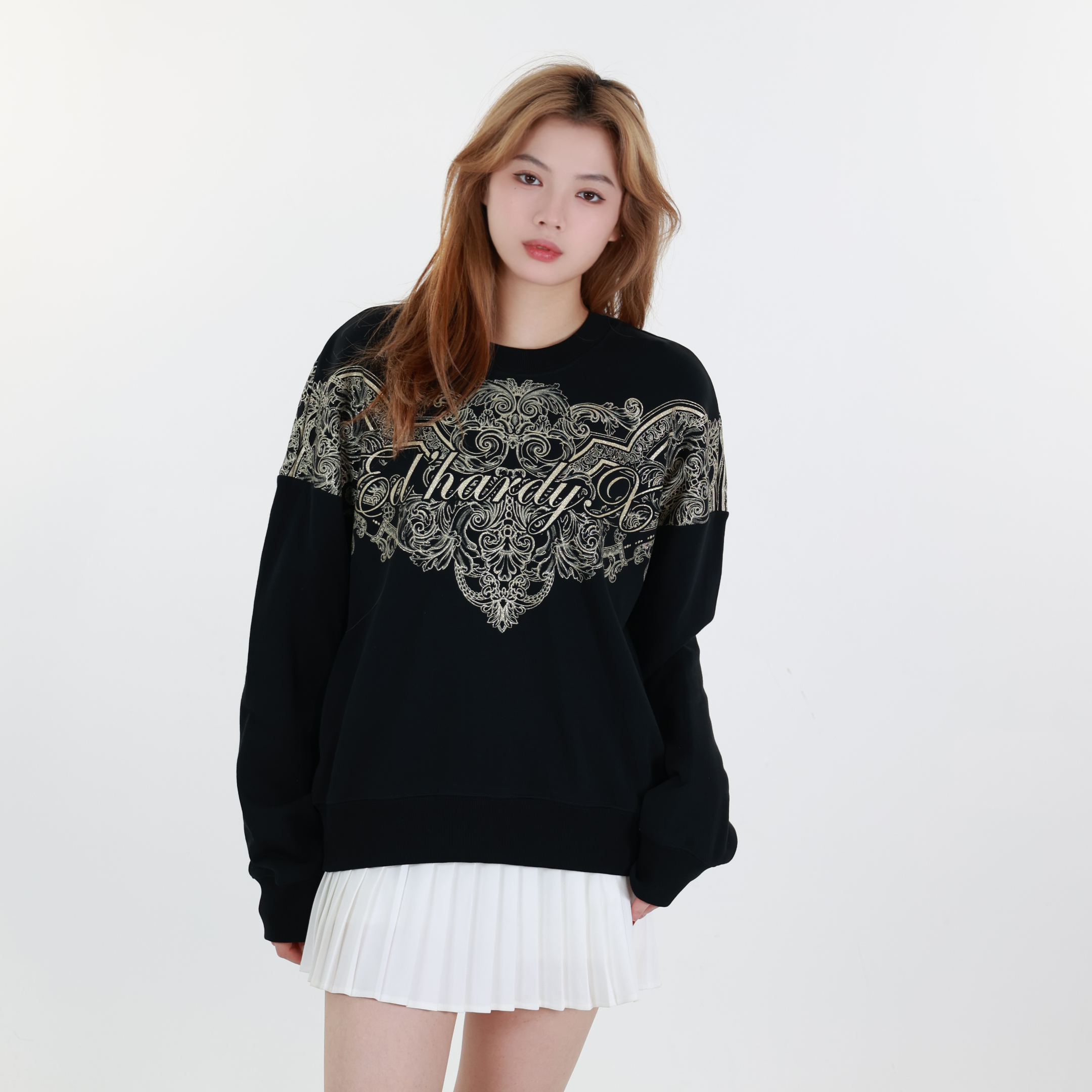 EDHARDY X潮牌巴洛克卫衣痞帅长袖edx春夏男女同款X1B1VO115024