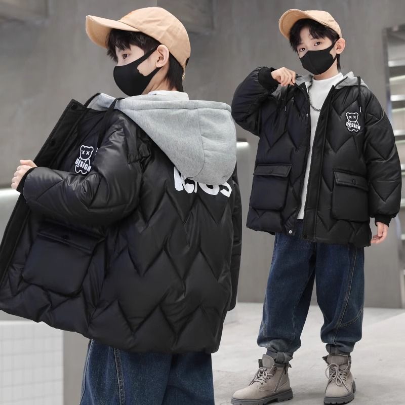 男童外套加绒棉衣新款加厚中大童韩版外套男孩棉袄潮帅气冬款洋气