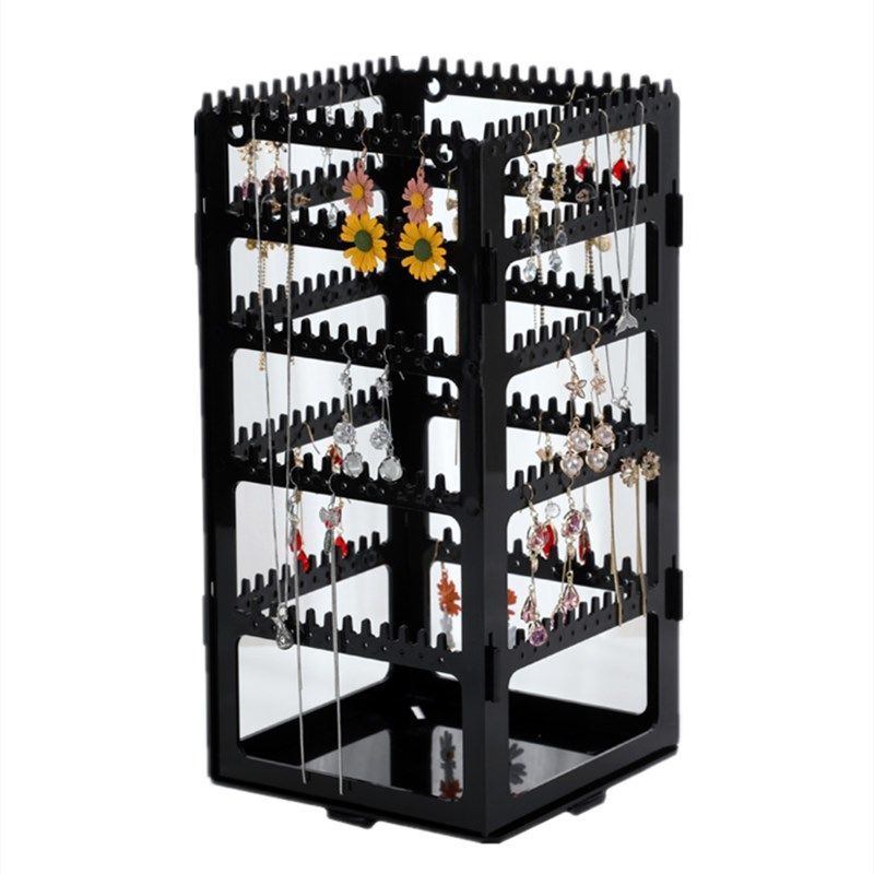 耳环架子展示架家用项链耳夹耳钉收纳架大容量可旋转首饰架子防尘