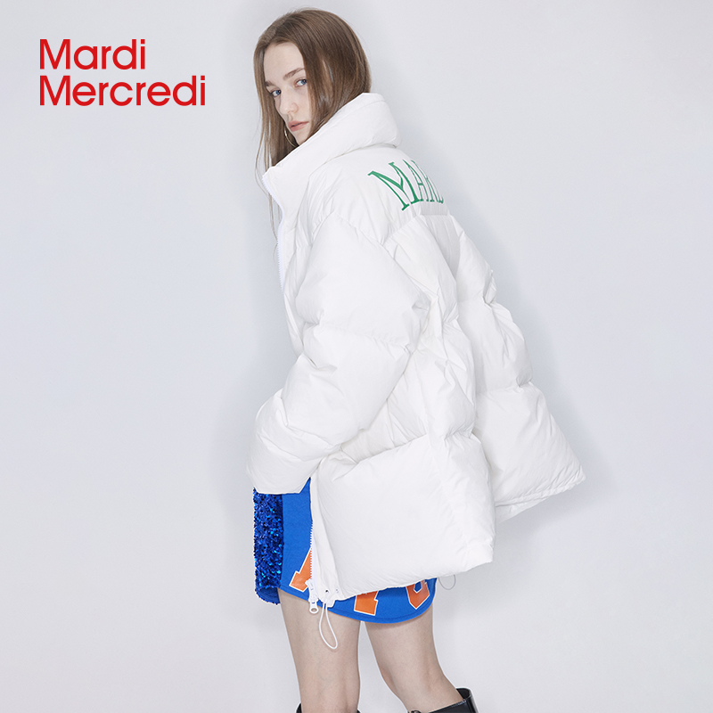 【Mardi Mercredi】中长款羽绒服鸭绒立领潮流百搭秋冬M