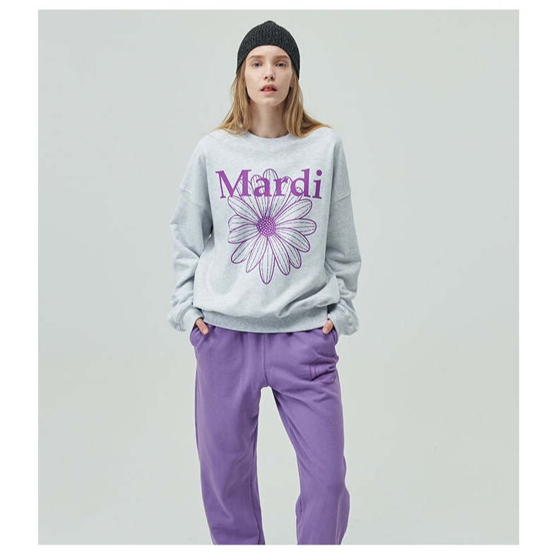 【Mardi招牌款】MardiMercredi小雏菊圆领印花卫衣时尚宽松Y
