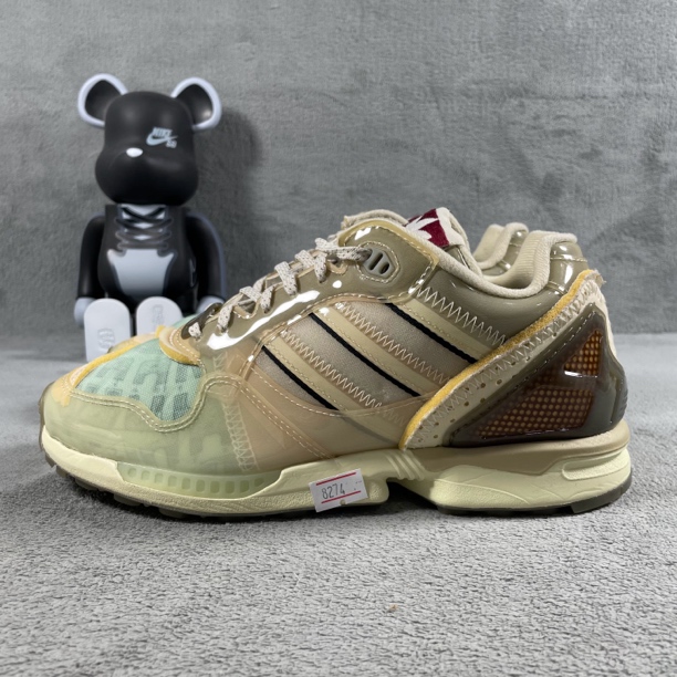 二手38码 adidas ZX 6000 Inside Out 灰色 裂纹帮污渍 公价599