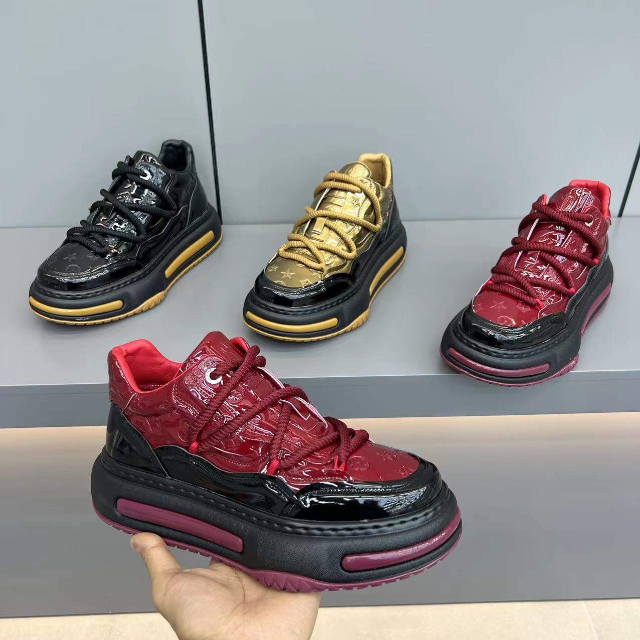 2031Glsd春季单款男士漆皮老爹鞋（皮鞋码）