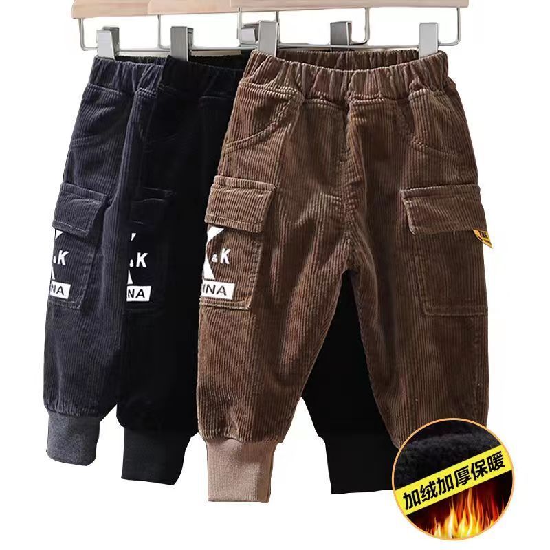 【冬季大促】宝宝加绒裤子男童灯芯绒棉裤秋冬季新款1儿童加厚长裤