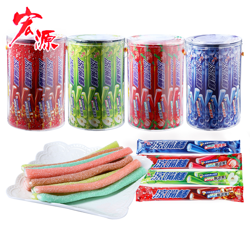 宏源凉嘴棒夹心水果软糖qq糖果散装8090后怀旧儿时儿童校园小零食