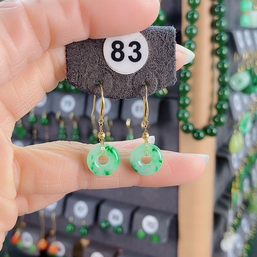 【闪购商品】翡翠耳饰18K金镶嵌