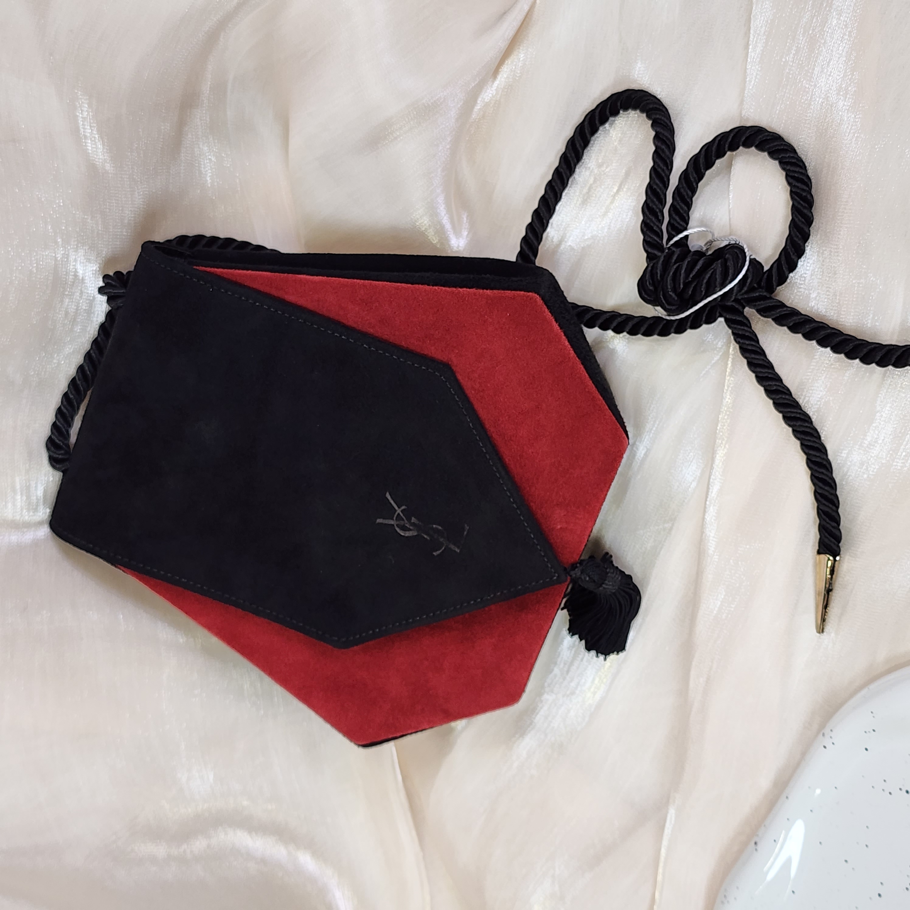 95新 YSL/圣罗兰 流苏麻花绳斜挎包